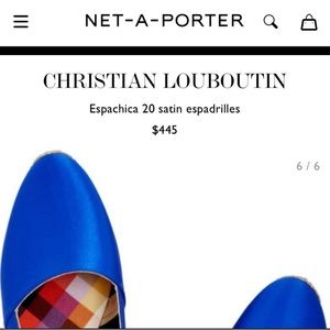 CHRISTIAN LOUBOUTIN Espachica 20 Satin Espadrilles…Sz: 37….Authentic..Never Worn